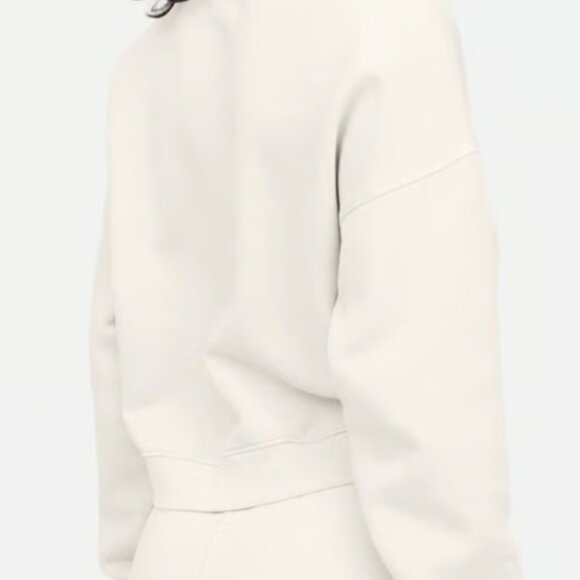 MATE The Label Fleece Crop Sweatshirt | Bone Color - Picture 2 of 5